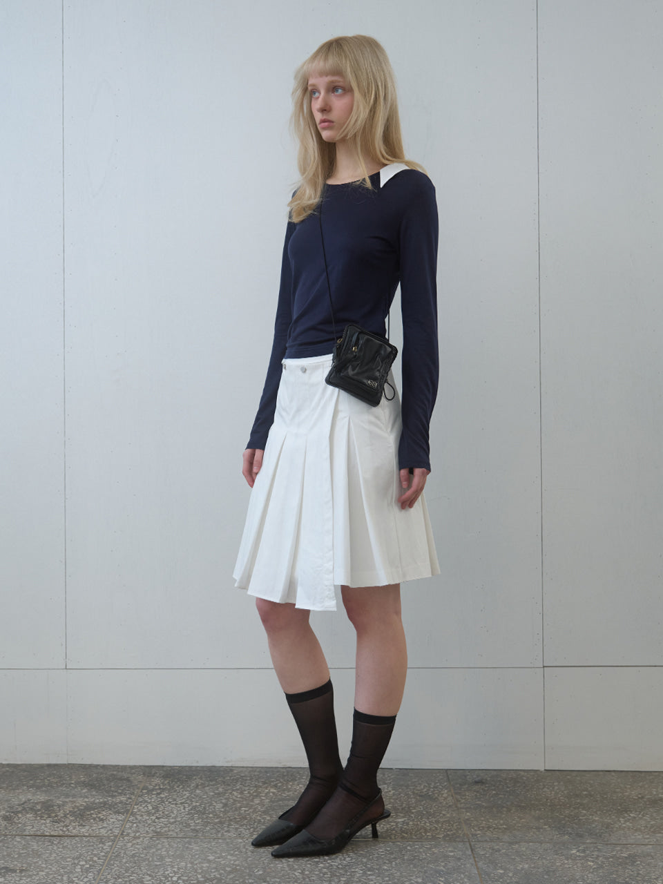 Kijun - Collar Jersey Top (Navy) product image 5 | TRAB K-Fashion Australia