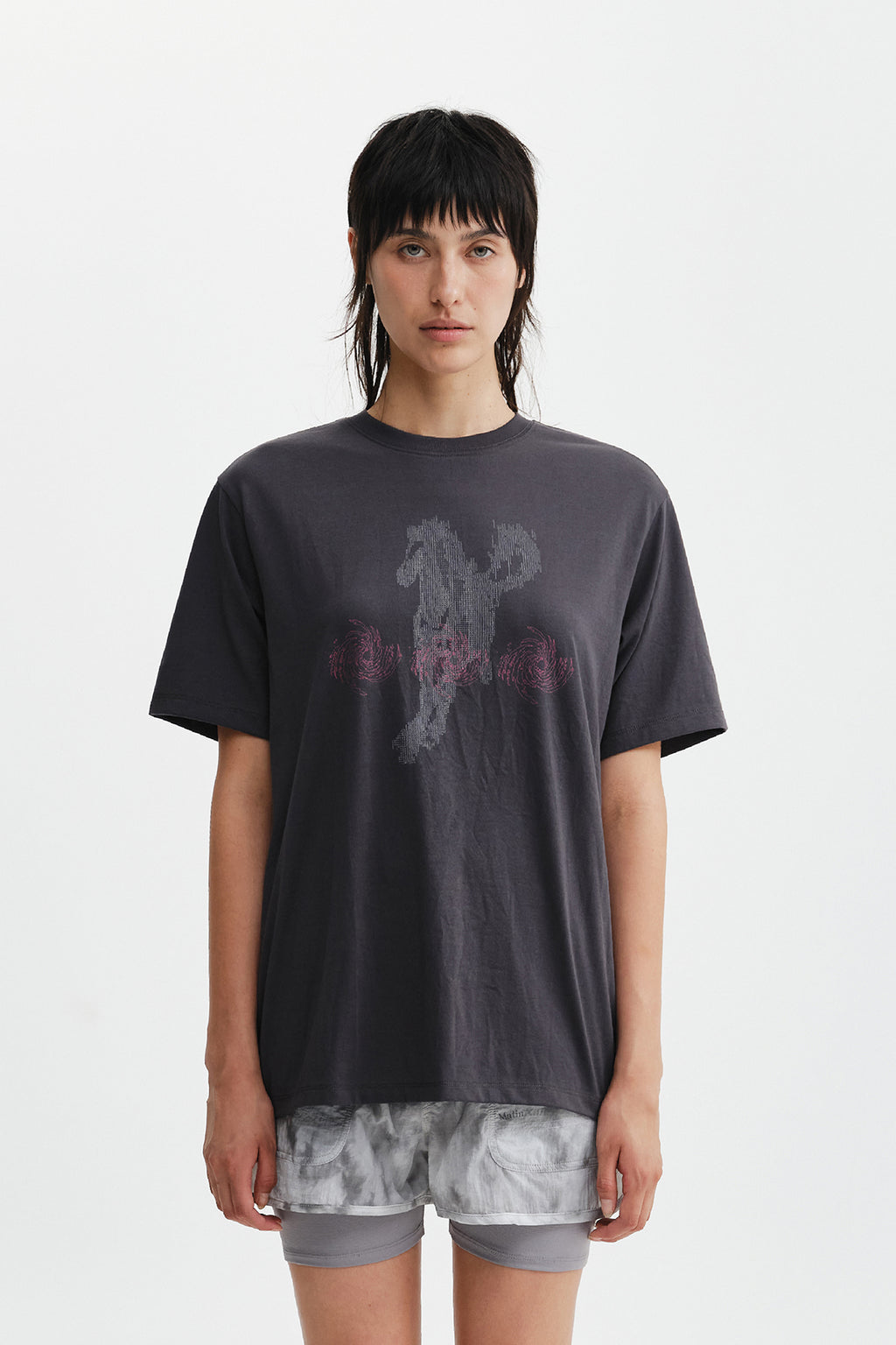 Matin Kim - Matin Pace Sprint Graffiti Top (Charcoal) product image 7 | TRAB K-Fashion Australia
