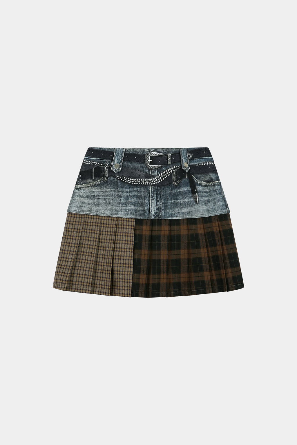 Andersson Bell - Double Belt Printed Mini Skirt (blue) (Blue) product image 9 | TRAB K-Fashion Australia