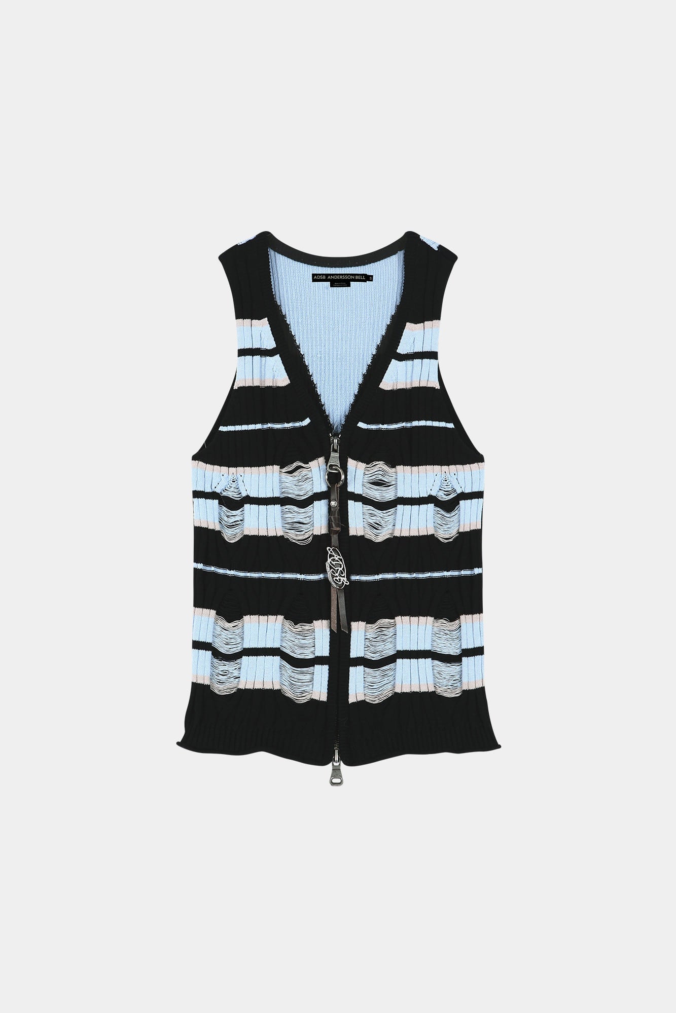 Andersson Bell - Stripe Open Knit Vest (Blue/Black) product image 10 | TRAB K-Fashion Australia