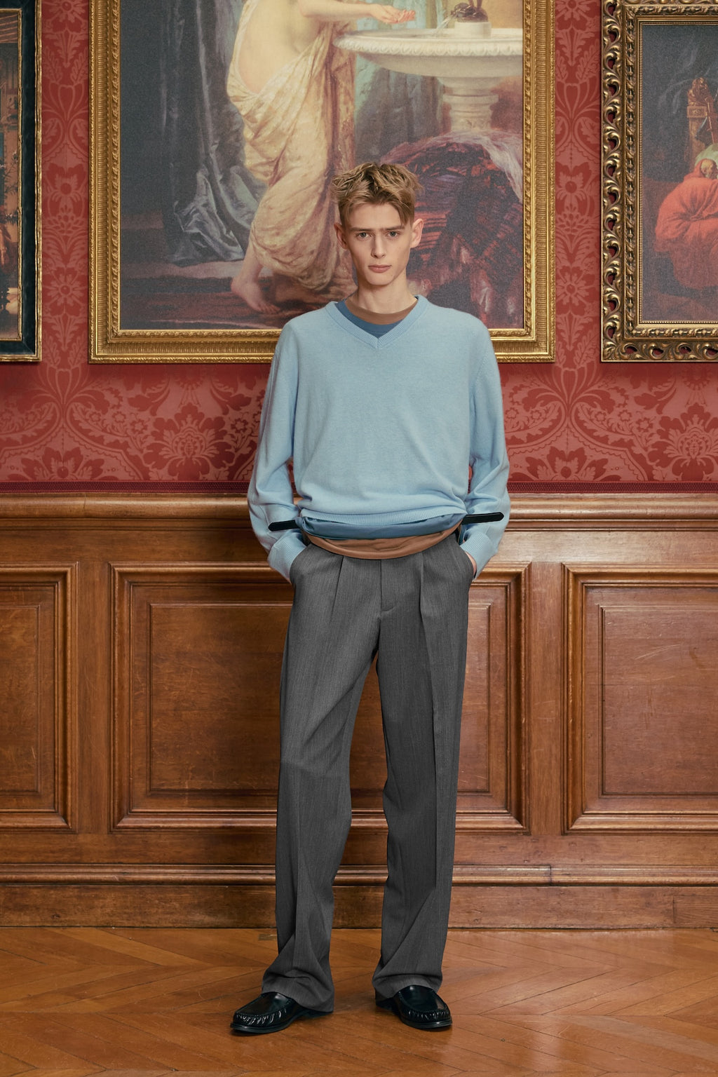 STU - Crease Double Belt Slacks (Mid Grey) product image 5 | TRAB K-Fashion Australia