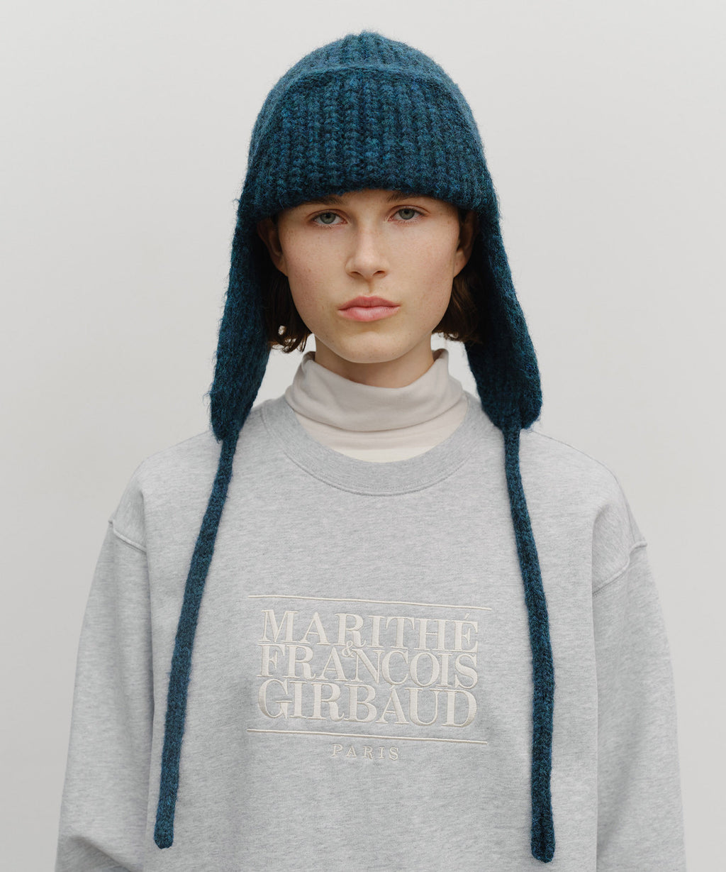 Marithe & Francois Girbaud - Classic Logo Earflap Beanie (Teal) product image 5 | TRAB K-Fashion Australia