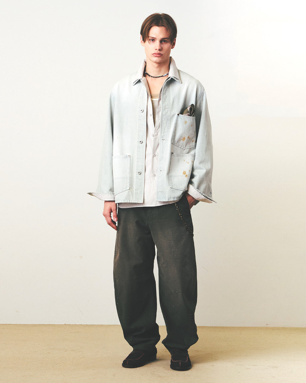 Eastlogue - Railman Work Jacket (Bleached Indigo) product image 1 | TRAB K-Fashion Australia