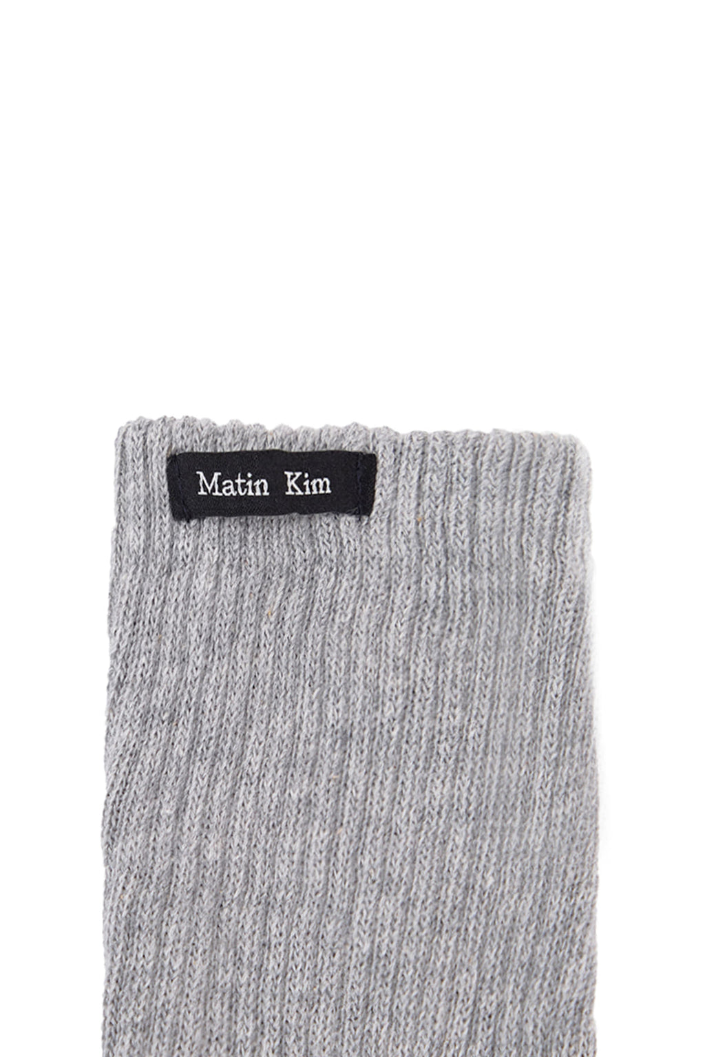Matin Kim - Small Logo Point Ribbed Socks (Grey) product image 3 | TRAB K-Fashion Australia
