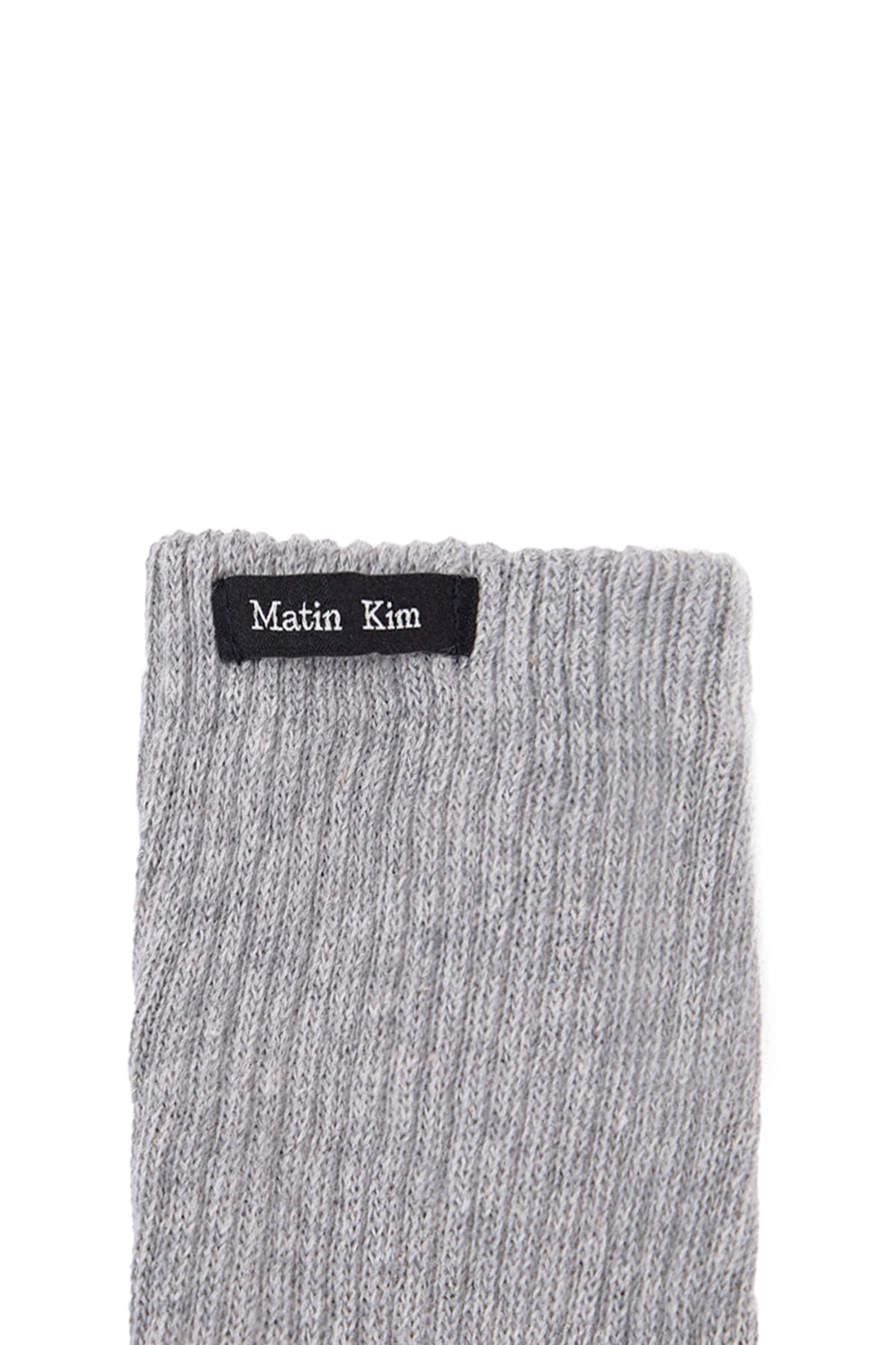 Matin Kim - Small Logo Point Ribbed Socks (Grey) product image 3 | TRAB K-Fashion Australia