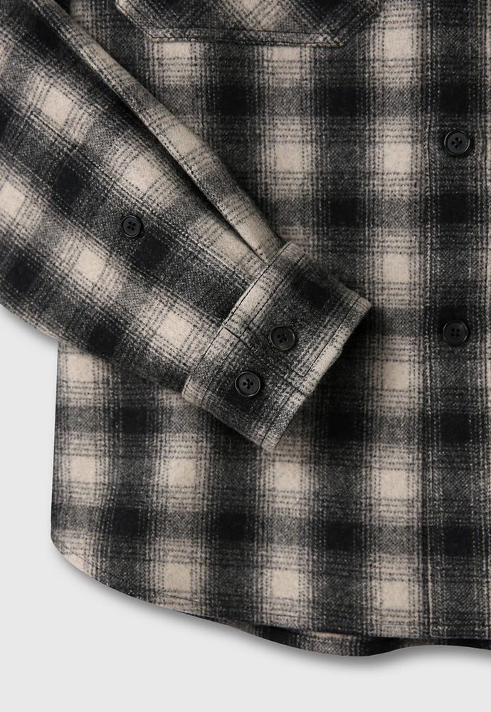 Tonywack - Ombré Wool Check Shirt (Black/Ecru) product image 11 | TRAB K-Fashion Australia