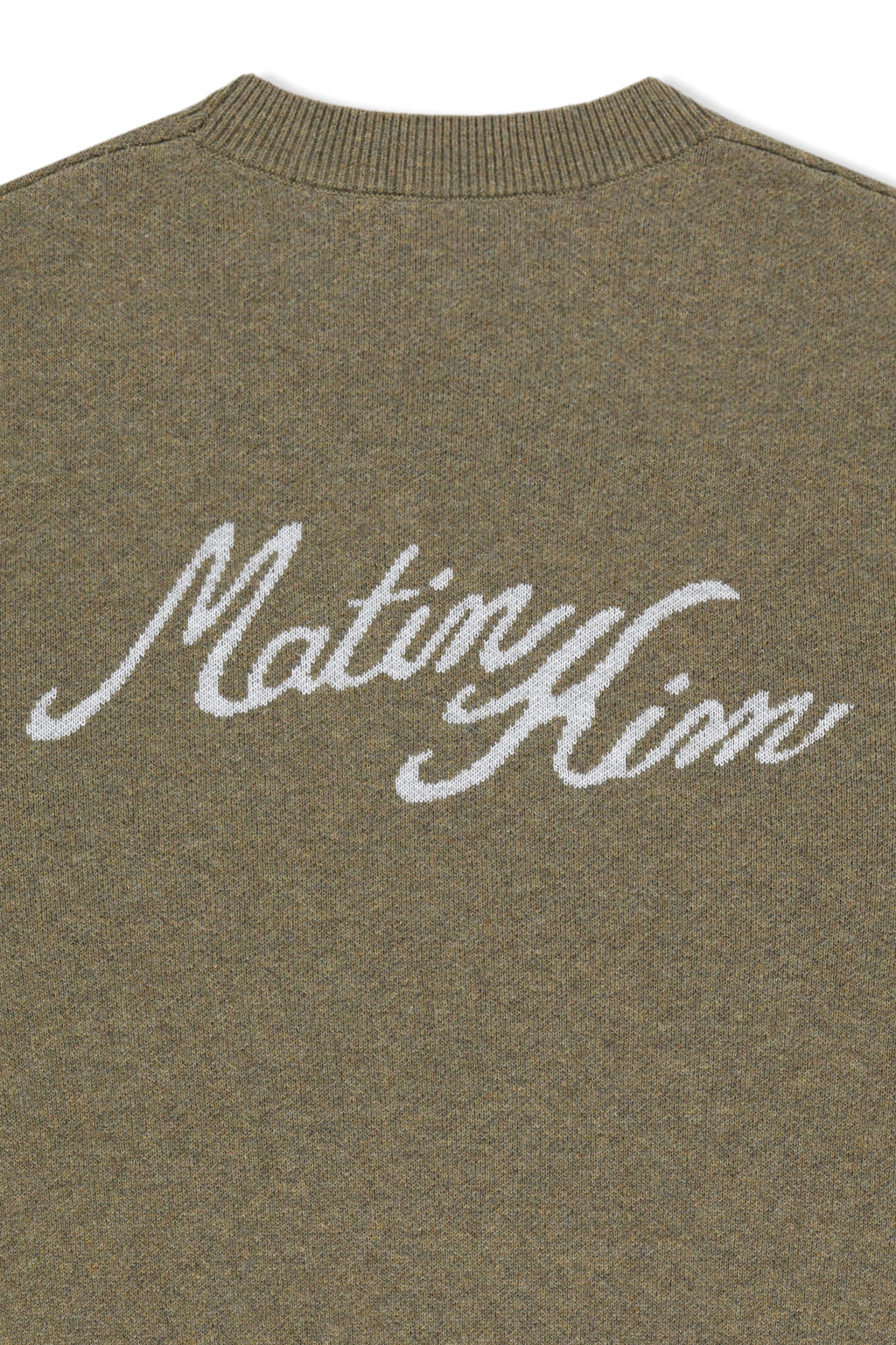Matin Kim - Calligraphy Back Logo Knit Pullover (Khaki) product image 6 | TRAB K-Fashion Australia