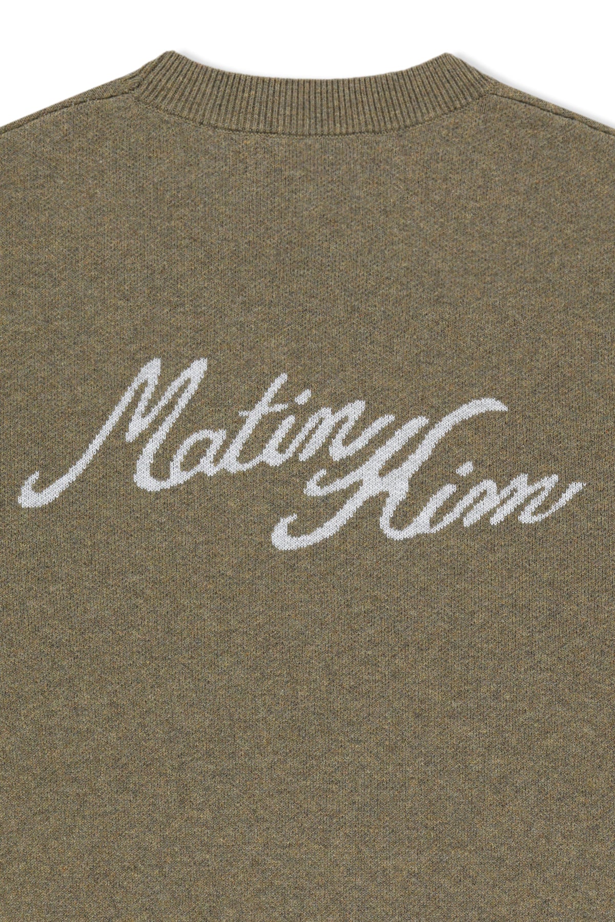 Matin Kim - Calligraphy Back Logo Knit Pullover (Khaki) product image 6 | TRAB K-Fashion Australia