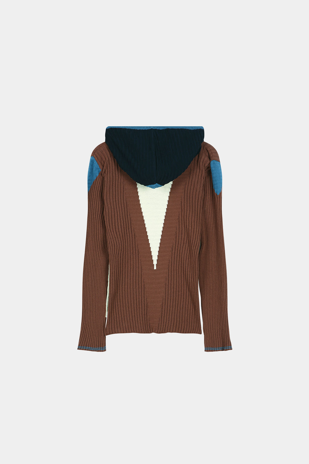 Andersson Bell - Risa Color-Blocked Knit Zip-Up Hoodie (Brown/Lime) product image 10 | TRAB K-Fashion Australia