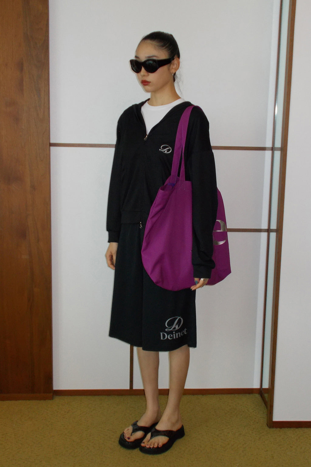 Deinet - Point Logo Shoulder Big Bag (Purple) product image 2 | TRAB K-Fashion Australia