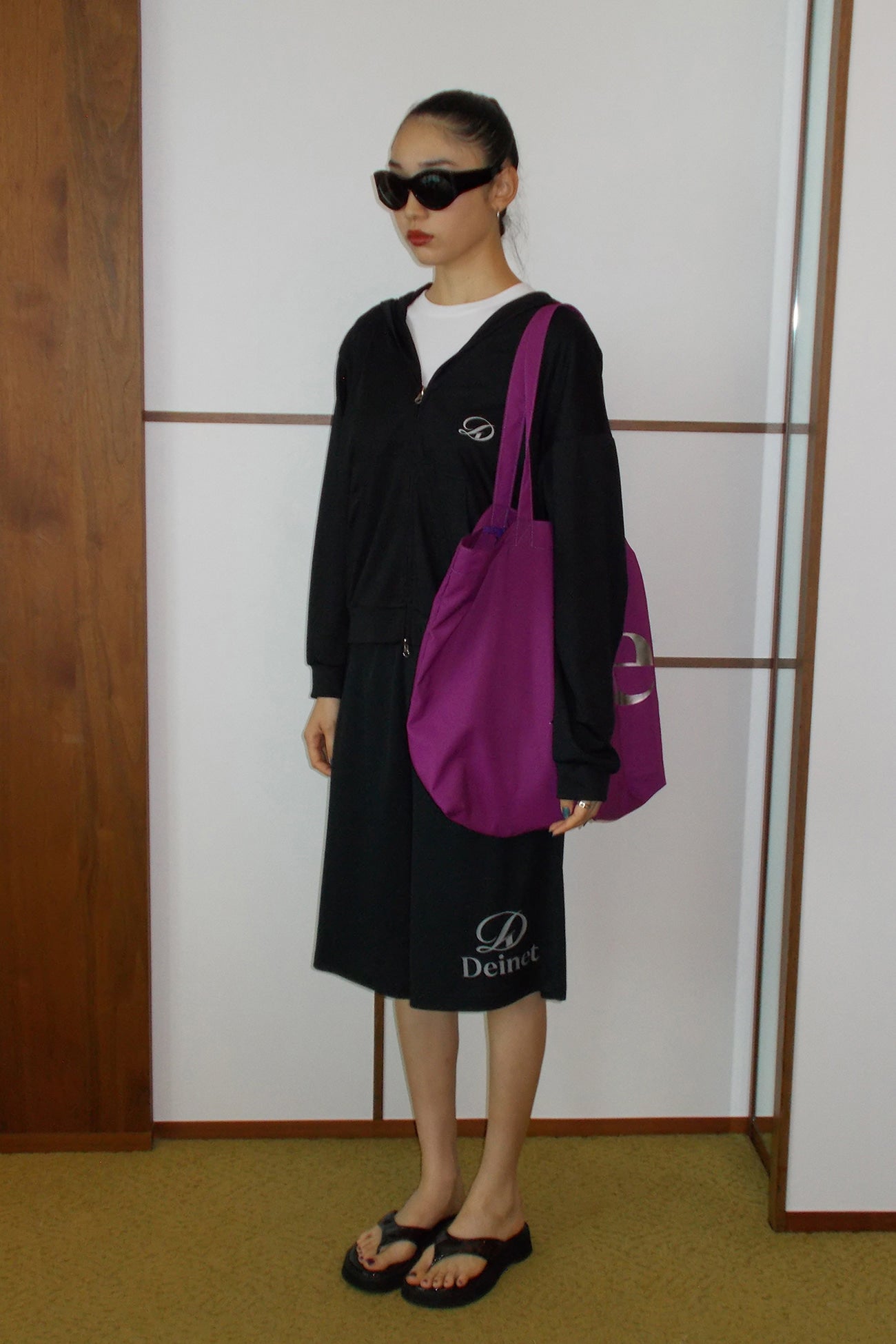Deinet - Point Logo Shoulder Big Bag (Purple) product image 2 | TRAB K-Fashion Australia