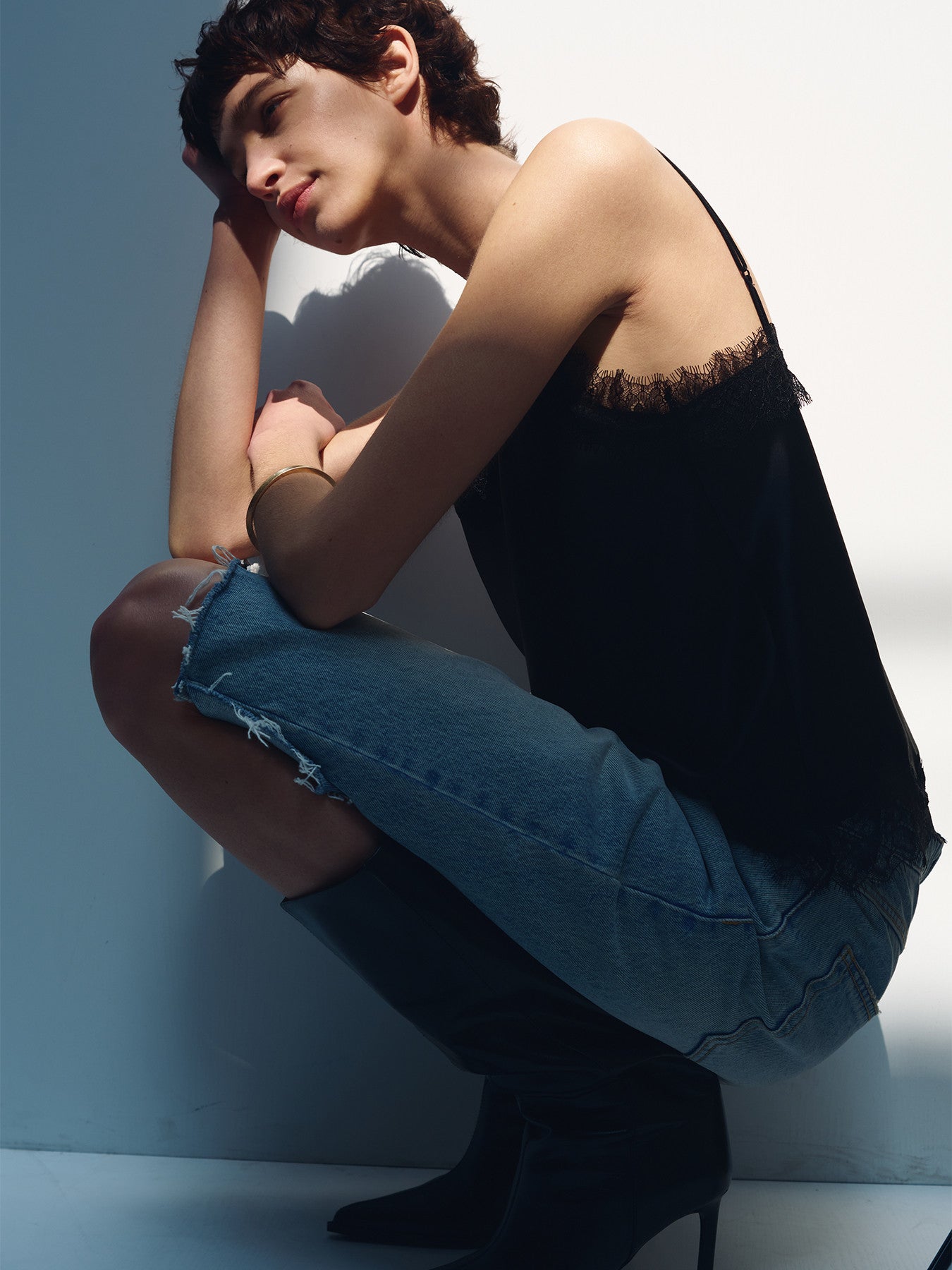 Tonywack - Satin Lace Camisole (Black) product image 7 | TRAB K-Fashion Australia