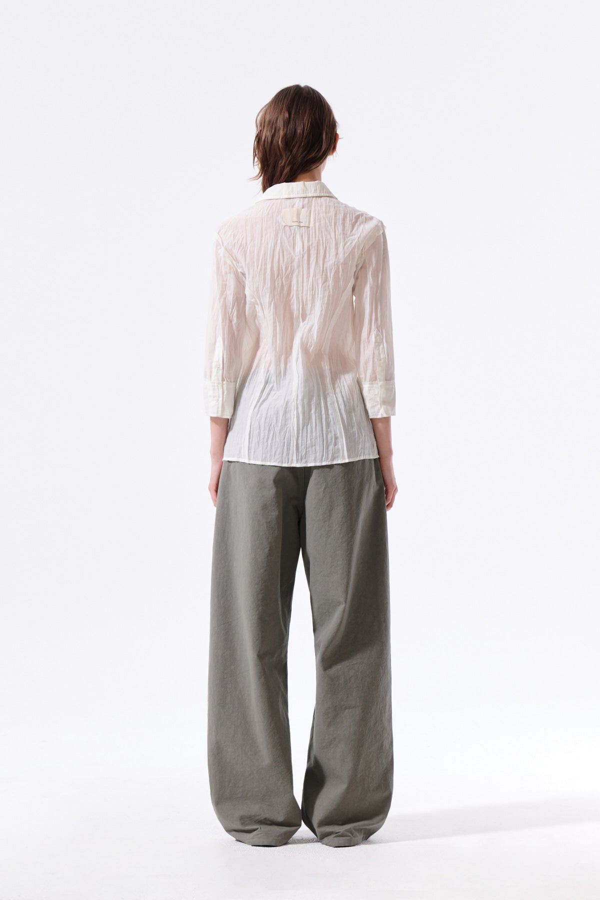 Matin Kim - Raw Edge Crinkle Blouse (Cream) product image 8 | TRAB K-Fashion Australia