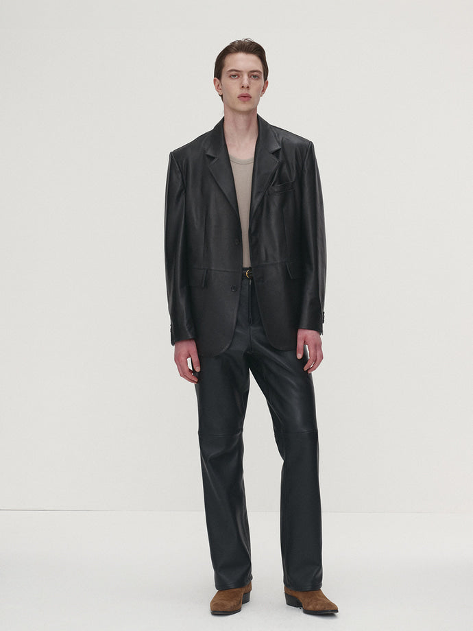 Tonywack - Leather Flared-Leg Pants (Black) product image 3 | TRAB K-Fashion Australia