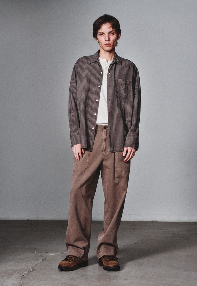 Art if acts - Wrinkle Rayon Shirt (Wood/Cream) product image 1 | TRAB K-Fashion Australia
