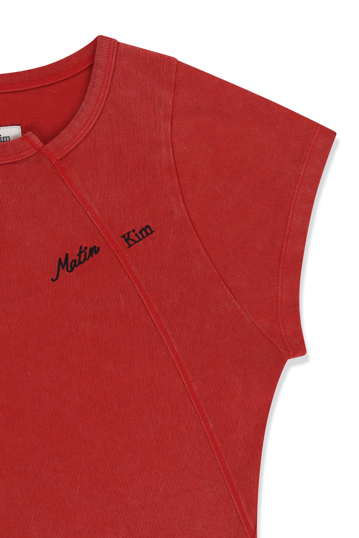 Matin Kim - Curved Cut Slim Top (Red) product image 4 | TRAB K-Fashion Australia