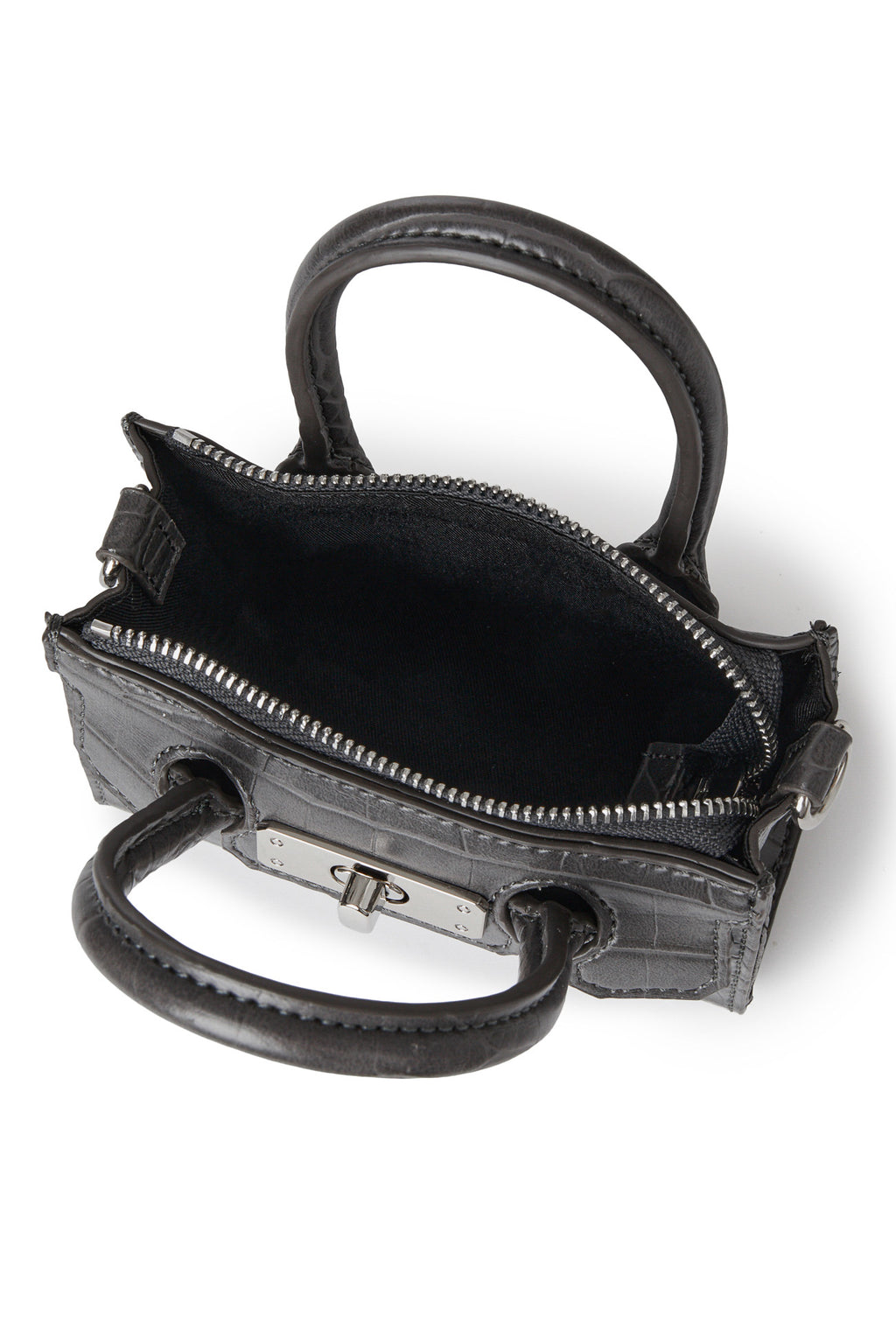 Deinet - Crocodile Pattern Chain Mini Bag (Charcoal) product image 6 | TRAB K-Fashion Australia