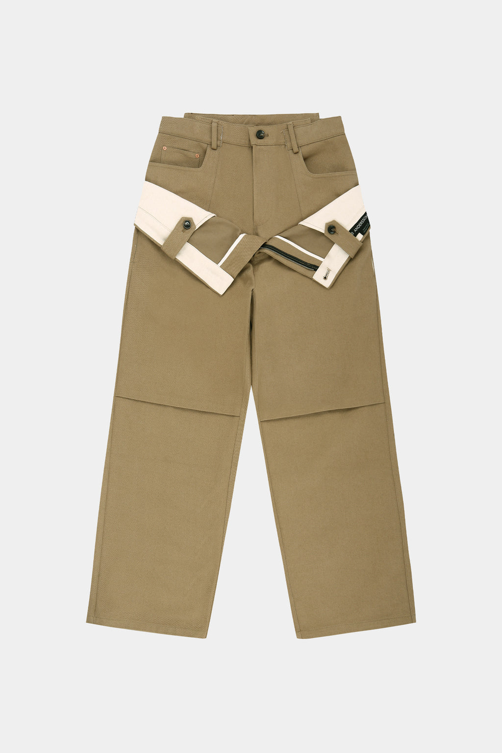 Andersson Bell - Double Waistband Wide-Leg Trousers (Beige) product image 10 | TRAB K-Fashion Australia