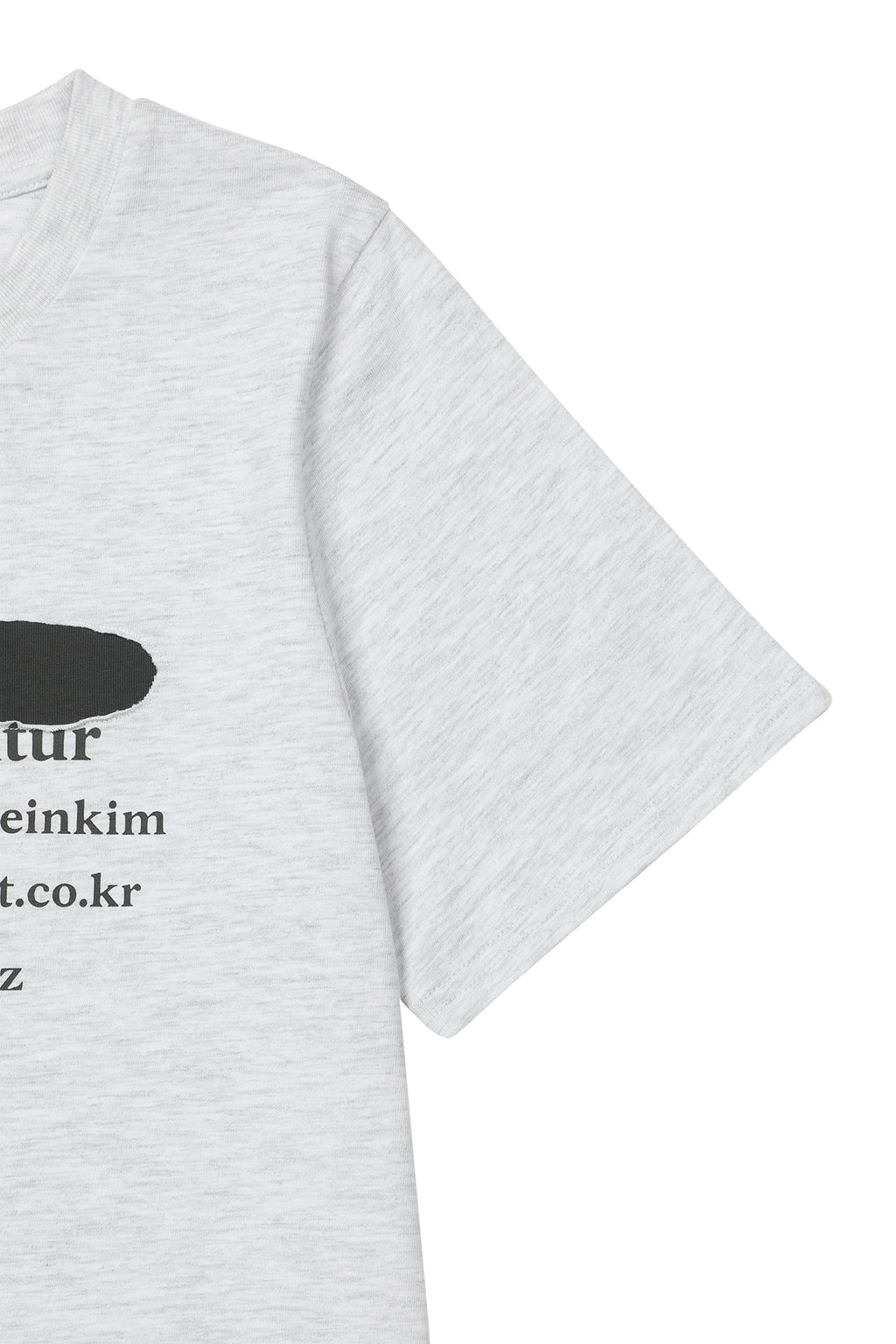 Deinet - Patched Lettering T-Shirt (Melange White) product image 5 | TRAB K-Fashion Australia