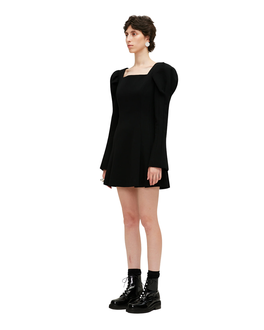 Kimhe Kim - Square-Neck Wool Mini Dress (Black) product image 2 | TRAB K-Fashion Australia