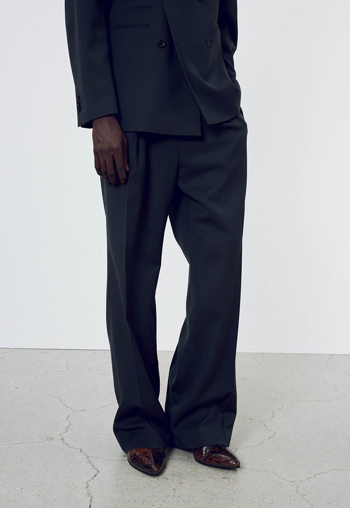 Tonywack - Wool Twill Pleated Wide Trousers (Carbon Grey) product image 5 | TRAB K-Fashion Australia