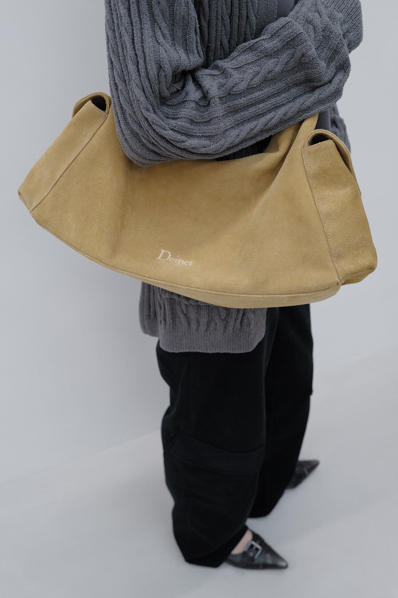 Deinet - Deinet Suede Buckle Bag (Beige) product image 1 | TRAB K-Fashion Australia