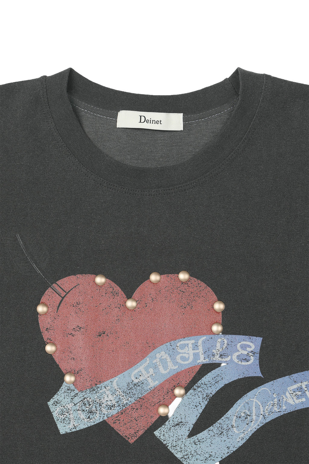 Deinet - Stud Heart T-Shirt (Charcoal) product image 3 | TRAB K-Fashion Australia