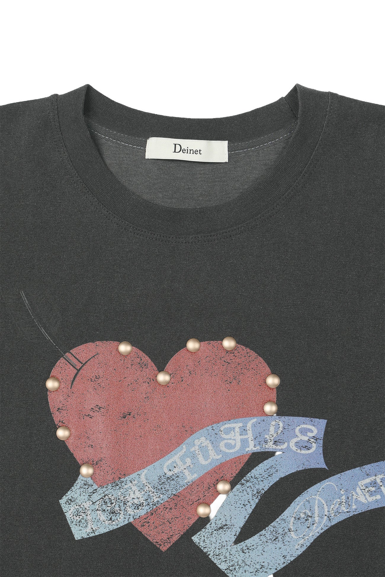 Deinet - Stud Heart T-Shirt (Charcoal) product image 3 | TRAB K-Fashion Australia