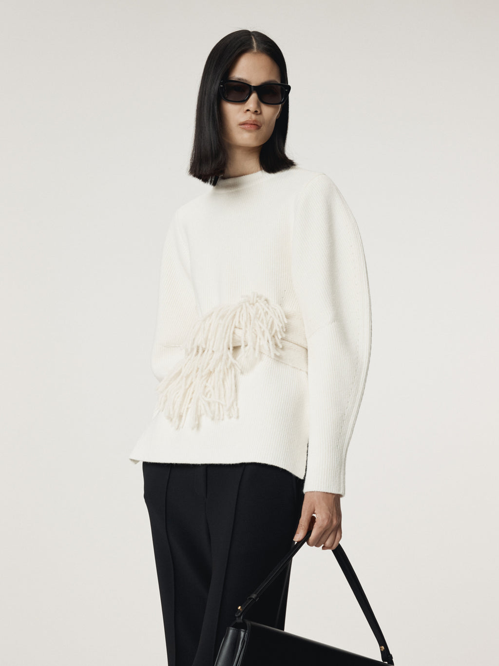 Recto - Volume Sleeve Structured Knit Top (Ivory) product image 7 | TRAB K-Fashion Australia