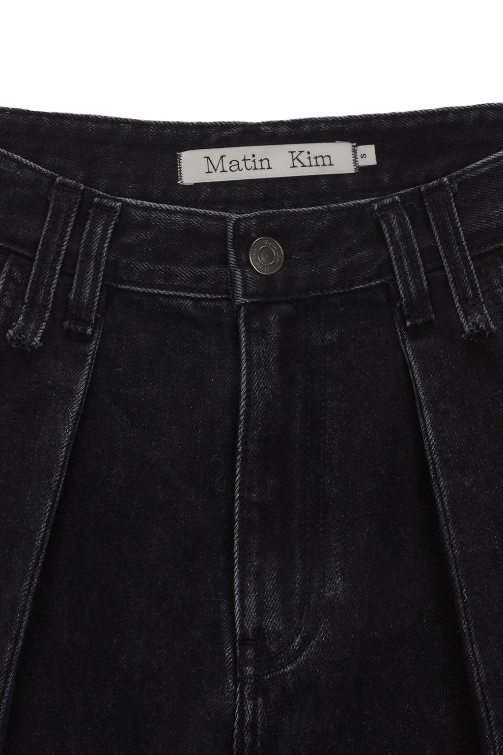 Matin Kim - Tuck Point Wide Denim Pants (Black) product image 3 | TRAB K-Fashion Australia