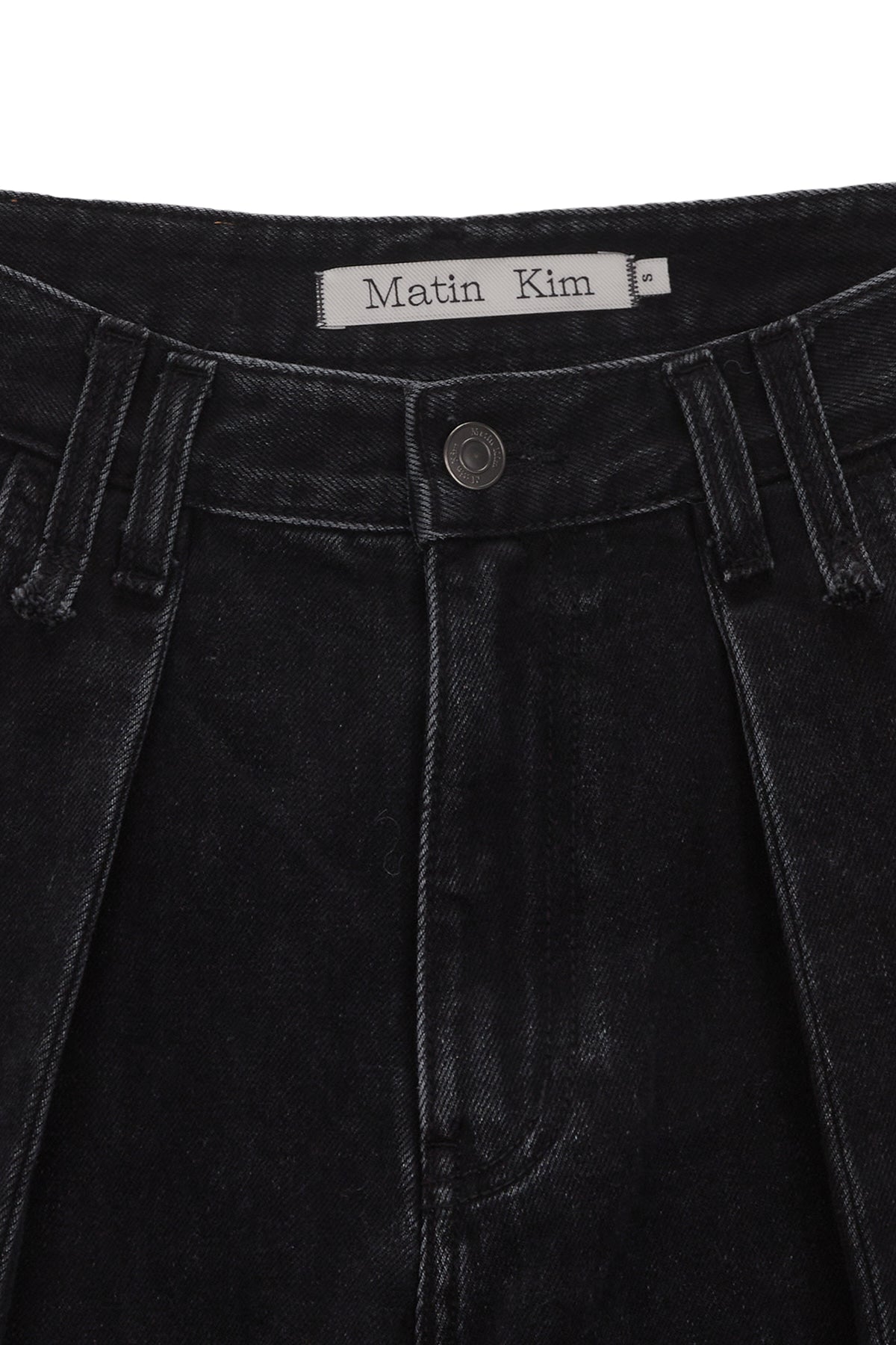 Matin Kim - Tuck Point Wide Denim Pants (Black) product image 3 | TRAB K-Fashion Australia