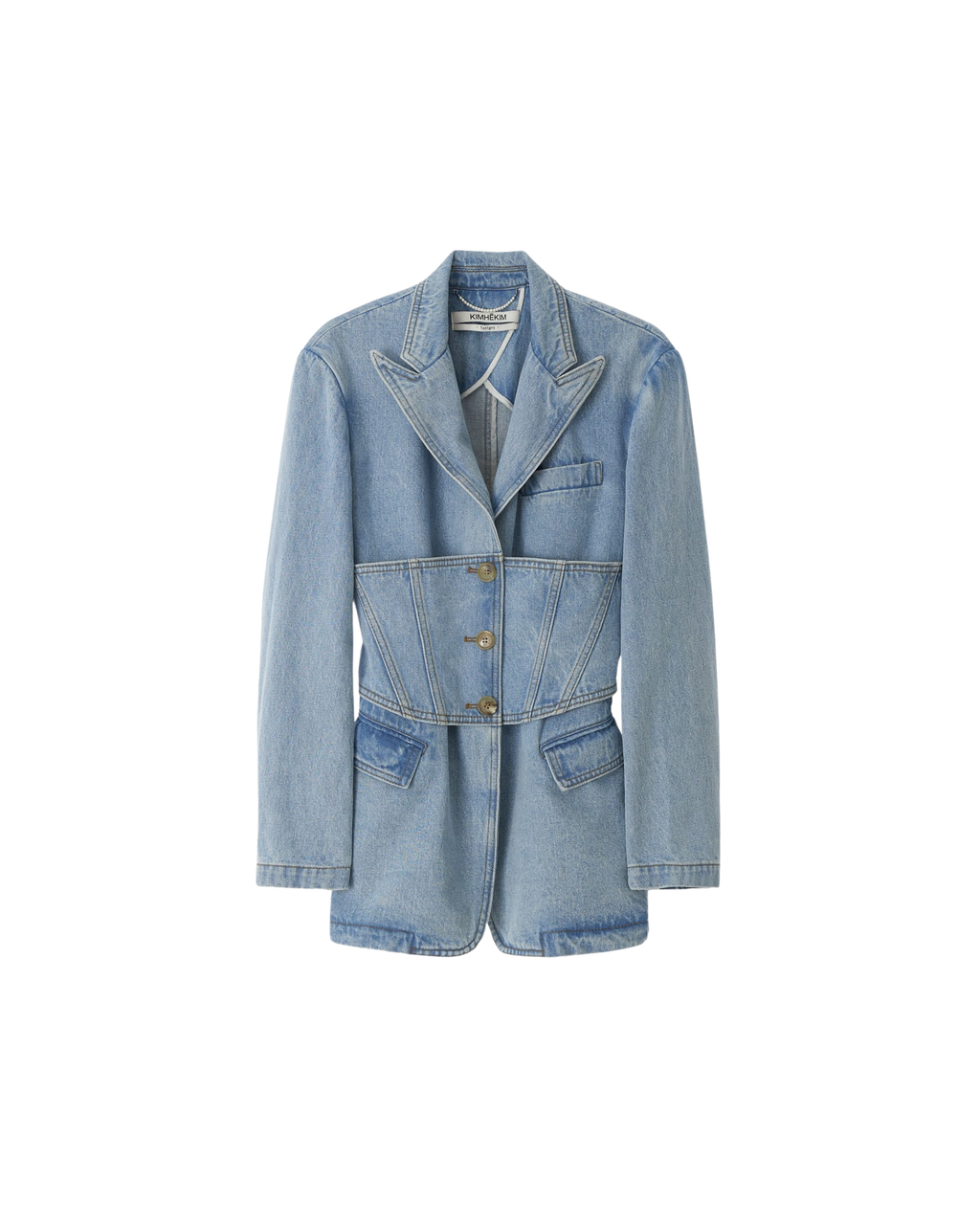 Kimhe Kim - Three Buttons Corset Single Jacket (Sky Blue) product image 3 | TRAB K-Fashion Australia