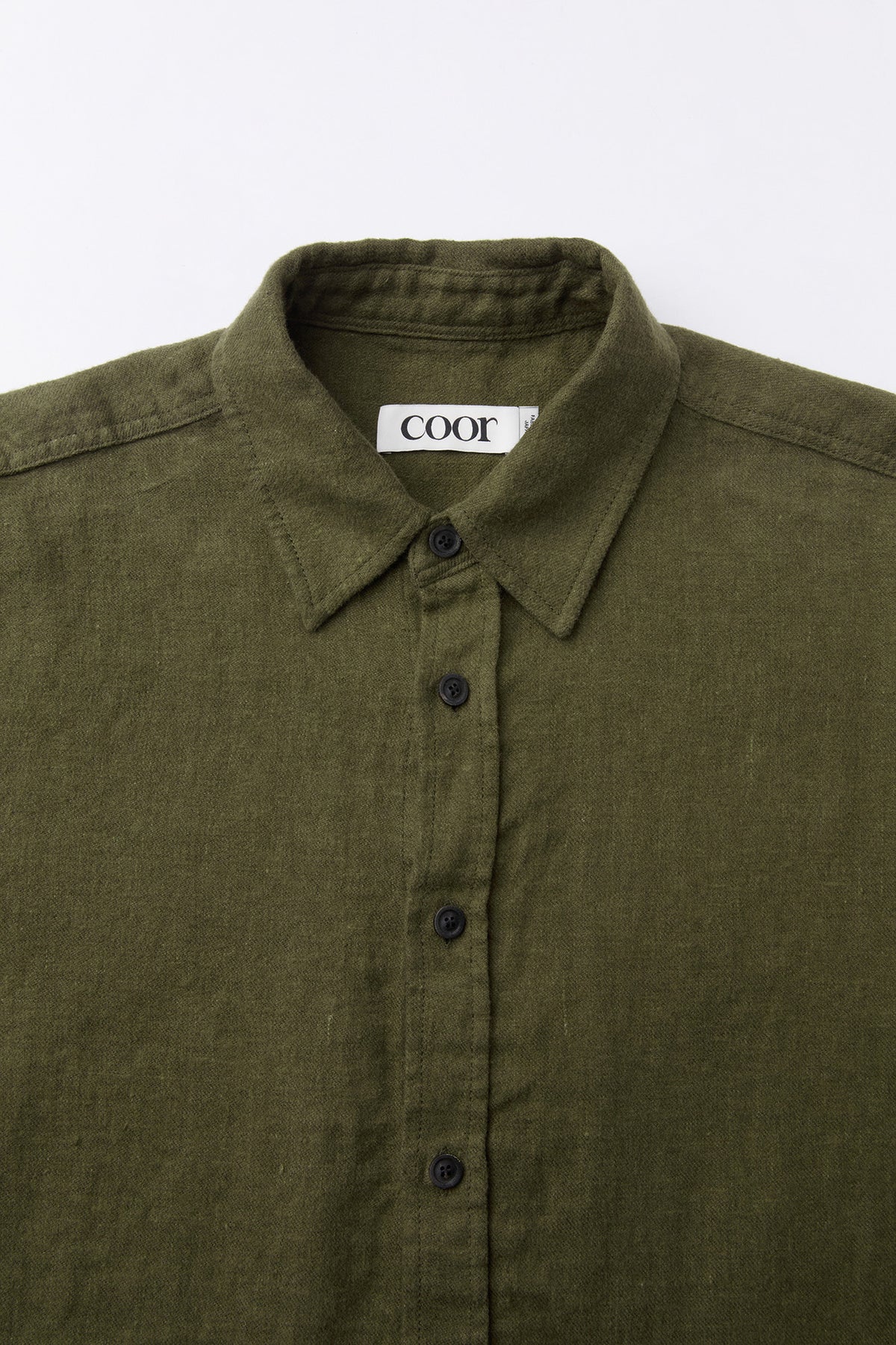 Coor - Embossed Pointed Linen Textured Shirt (Washed Khaki) product image 5 | TRAB K-Fashion Australia