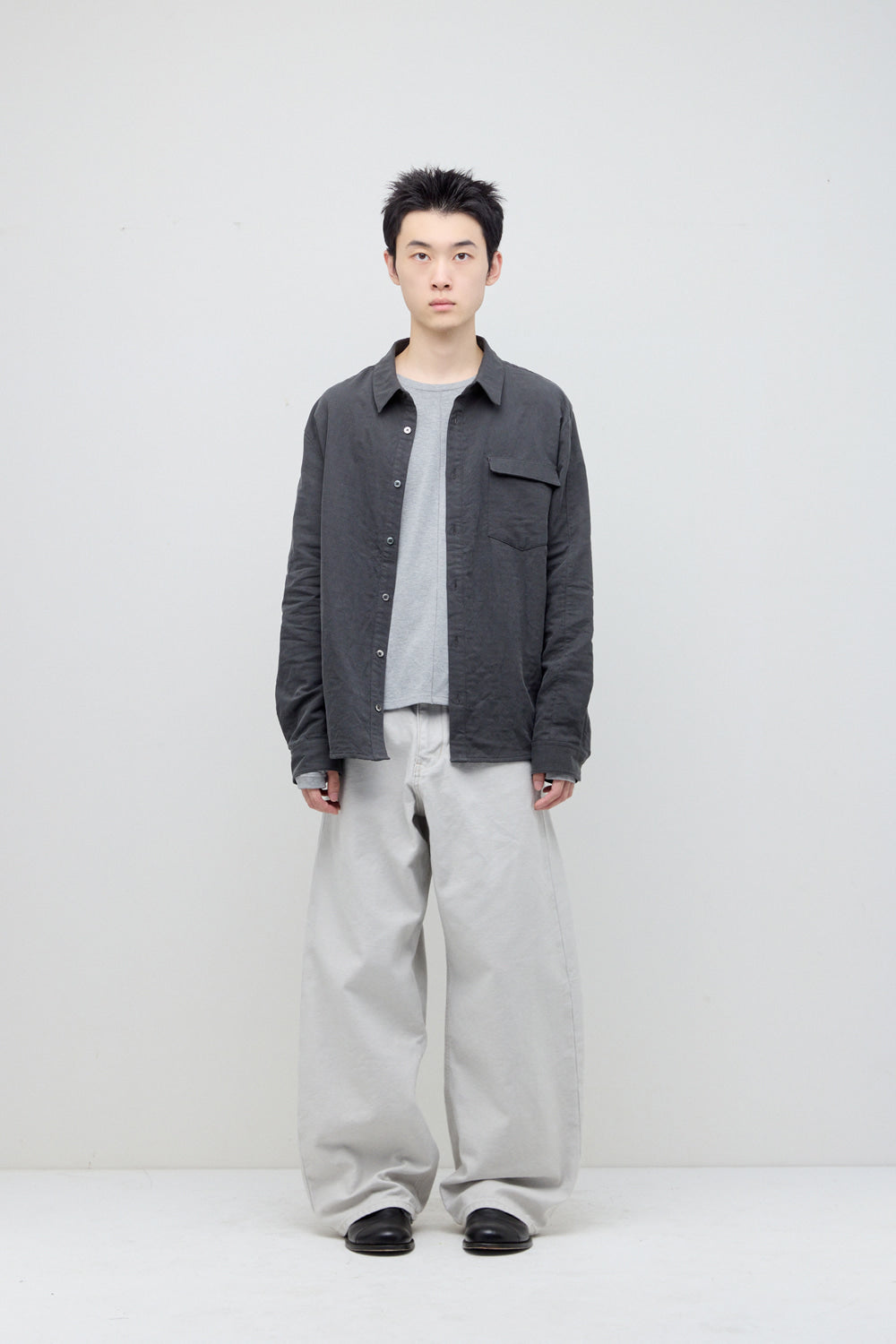 Hatchingroom - Curved Shirt (Dyed Charcoal) product image 3 | TRAB K-Fashion Australia