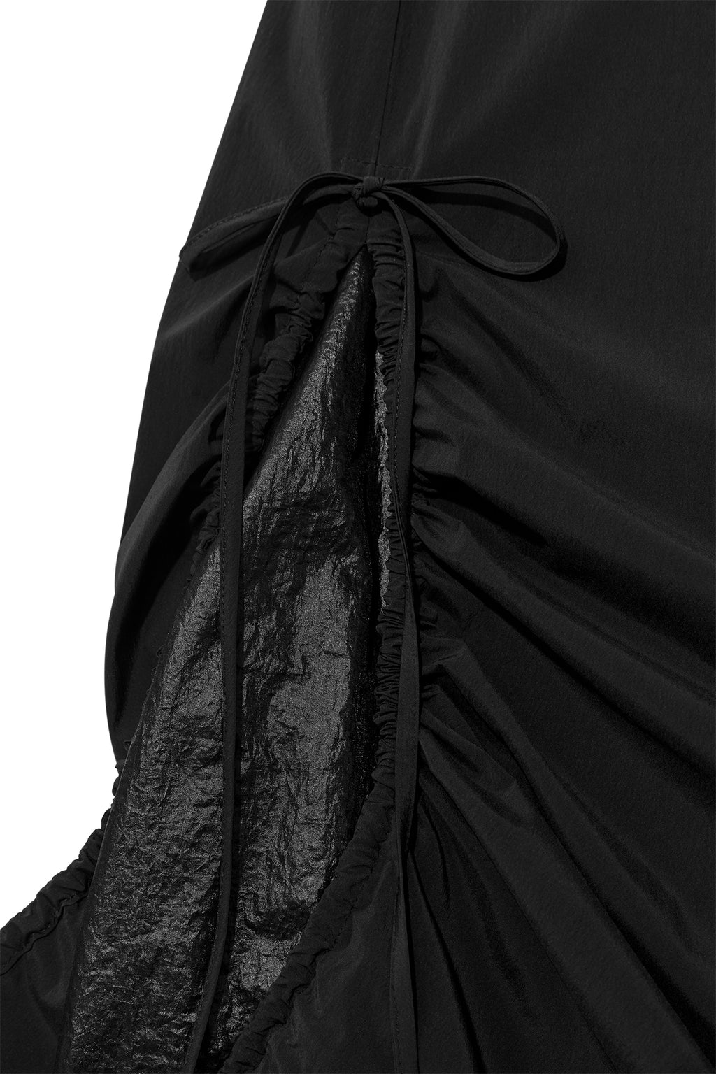 Matin Kim - Shirring Layered Maxi Skirt (Black) product image 4 | TRAB K-Fashion Australia