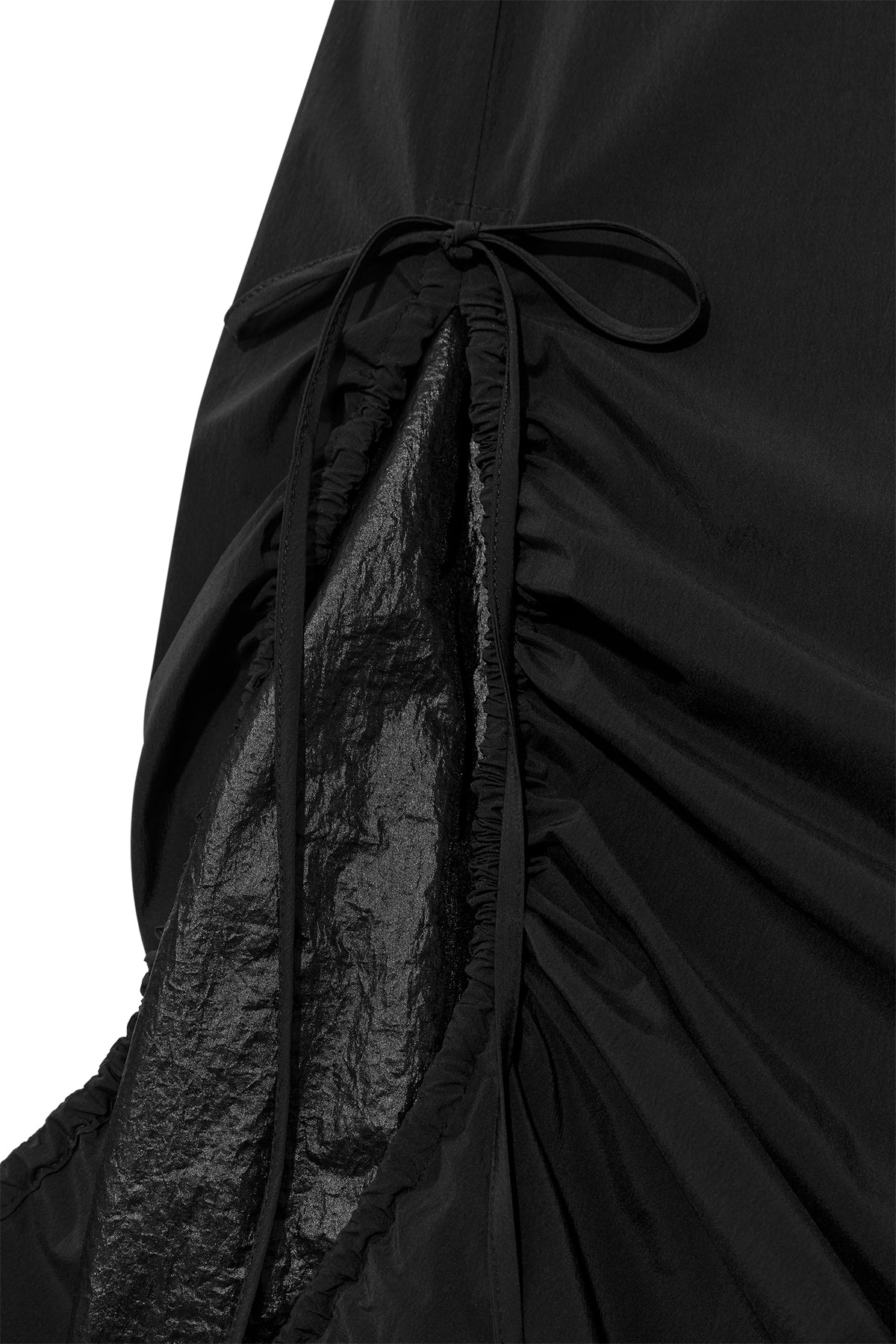 Matin Kim - Shirring Layered Maxi Skirt (Black) product image 4 | TRAB K-Fashion Australia
