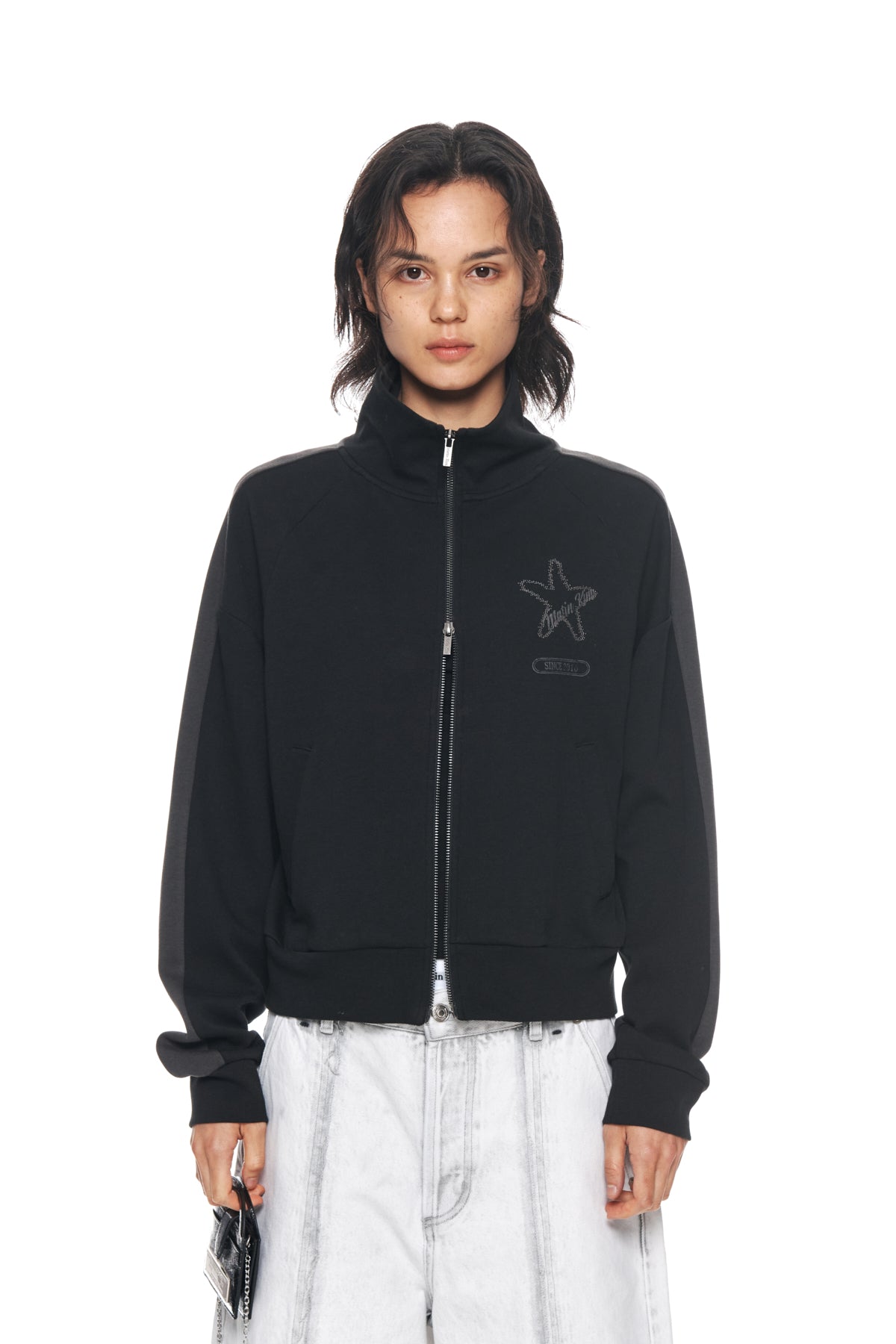 Matin Kim - Vintage Graphic Jersey Zip Up (Black) product image 5 | TRAB K-Fashion Australia