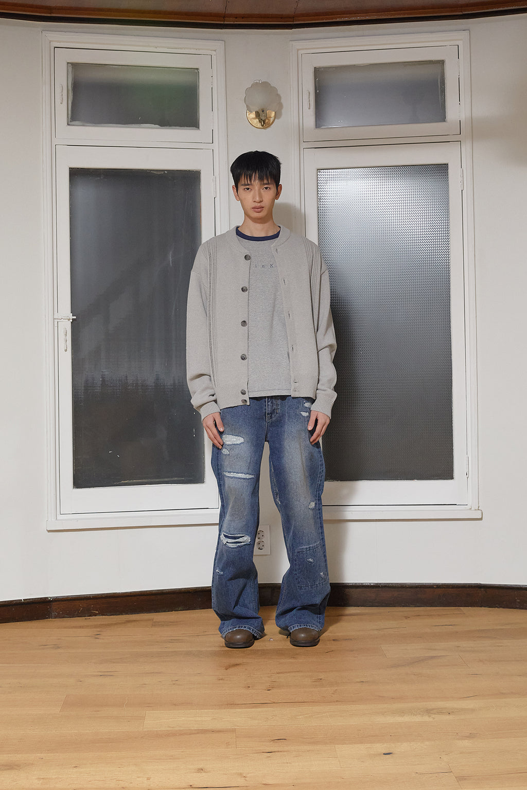 Matin Kim - Destroyed Vintage Wide Denim Pants (Blue) product image 7 | TRAB K-Fashion Australia