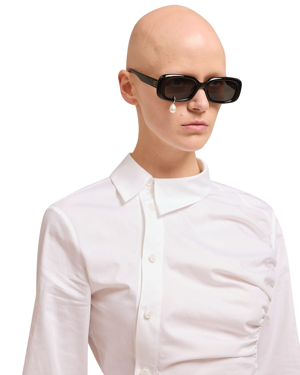 Kimhe Kim - Asymmetrical Shirring Shirt (White) product image 7 | TRAB K-Fashion Australia