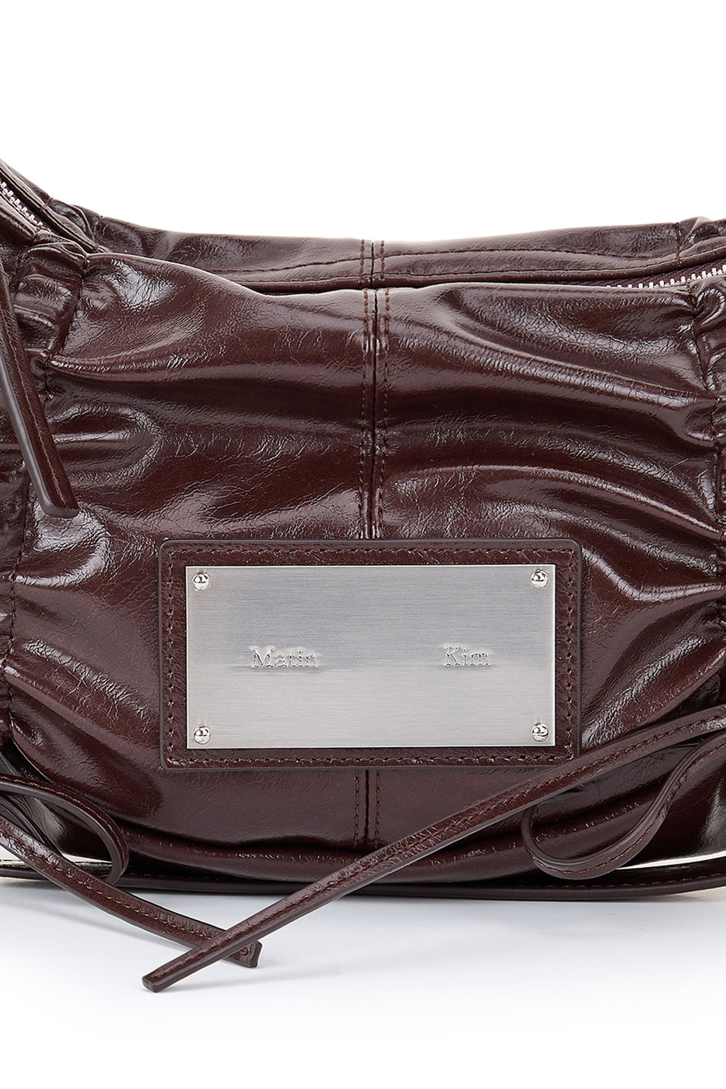 Matin Kim - Half Shirring Ribbon Round Bag (Dark Brown) product image 4 | TRAB K-Fashion Australia