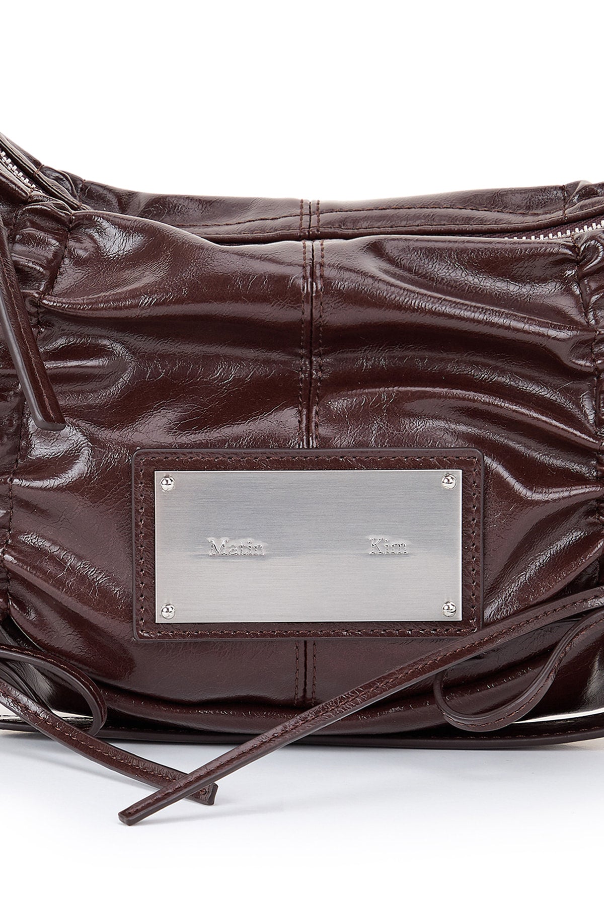 Matin Kim - Half Shirring Ribbon Round Bag (Dark Brown) product image 4 | TRAB K-Fashion Australia