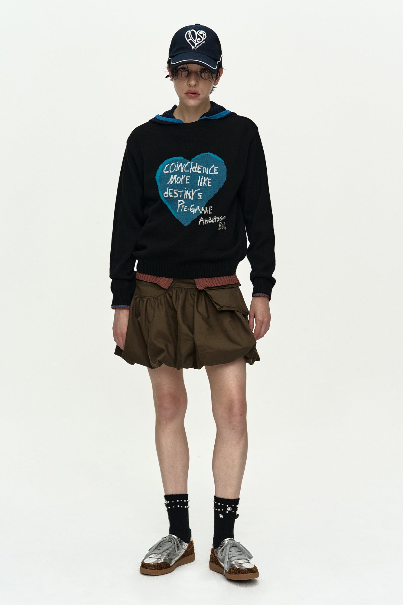 Andersson Bell - Girl's Heart Message Crew-Neck Sweater (Black) product image 2 | TRAB K-Fashion Australia