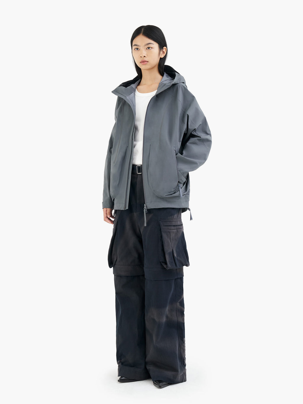 Jiyong Kim - Gore-Tex Draped Windbreaker (Grey) product image 7 | TRAB K-Fashion Australia