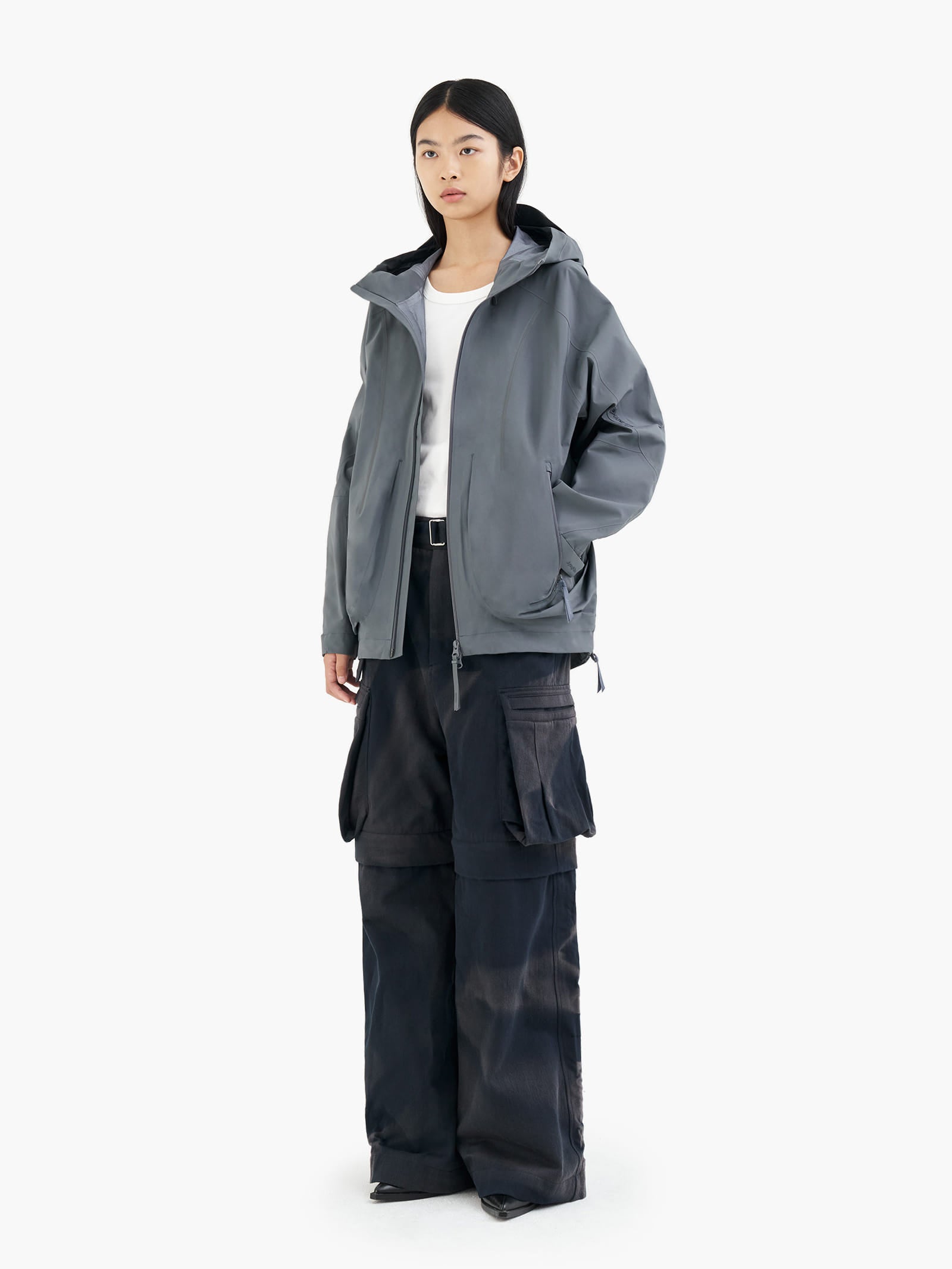 Jiyong Kim - Gore-Tex Draped Windbreaker (Grey) product image 7 | TRAB K-Fashion Australia