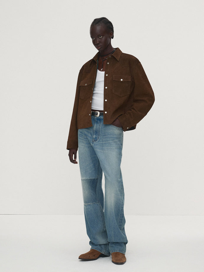 Tonywack - Straight-Leg Knee Panel Denim Jeans (Washed Vintage Light Blue) product image 5 | TRAB K-Fashion Australia