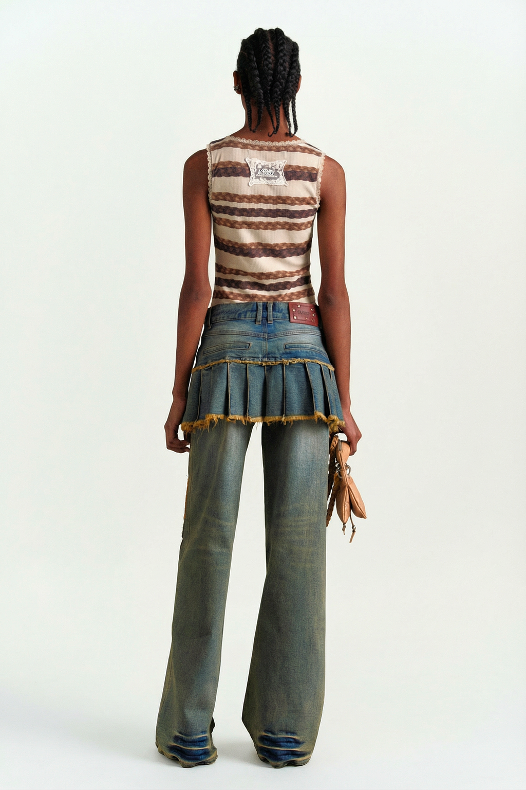 Andersson Bell - Hair Braid Stripe Tank Top (Beige) product image 3 | TRAB K-Fashion Australia