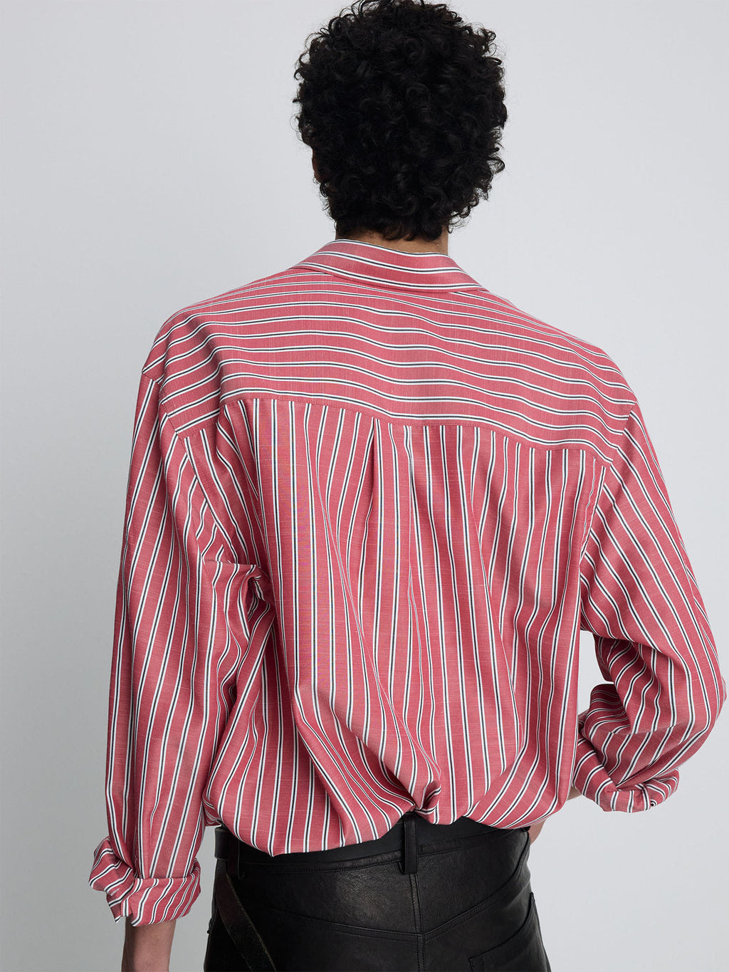 Tonywack - Striped Cotton Blend Shirt (Red Stripe) product image 7 | TRAB K-Fashion Australia