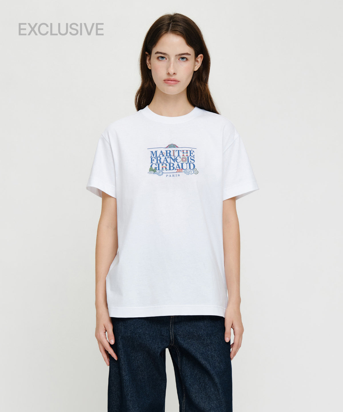 Marithe & Francois Girbaud - [Pre-order – Ships 21 Sep] Seoul Exclusive Classic Logo Tee (White) product image 1 | TRAB K-Fashion Australia
