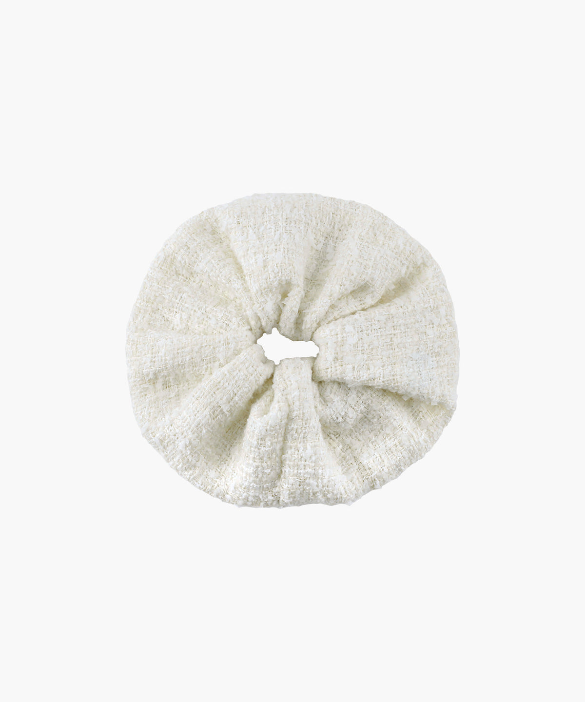 Marithe & Francois Girbaud - Classic Logo Tweed Big Scrunchie (Ivory) product image 2 | TRAB K-Fashion Australia