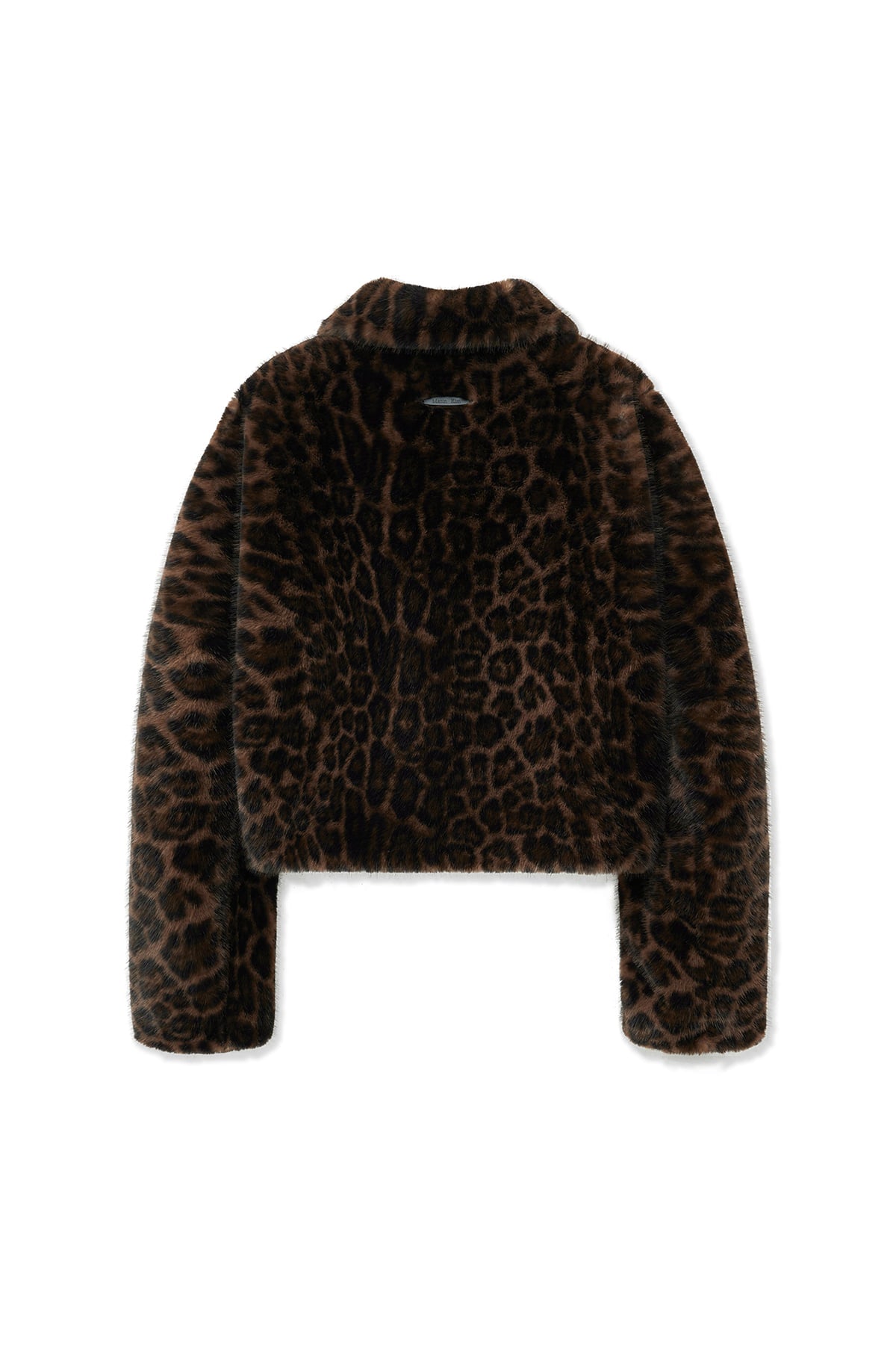 Matin Kim - Leopard Fur Crop Jacket (Brown) product image 3 | TRAB K-Fashion Australia